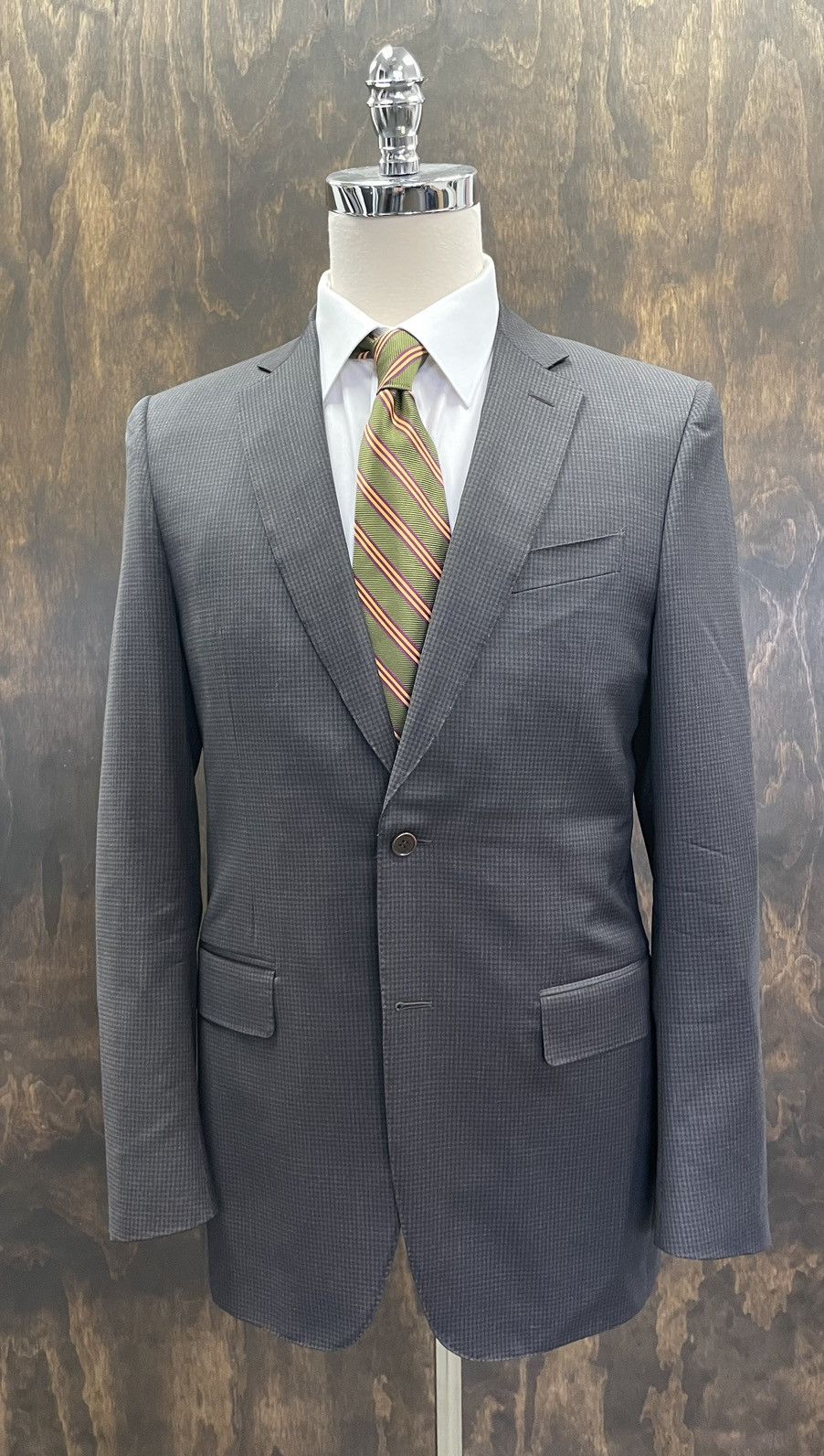 Canali Mini Check Wool Suit Size 40L - 2 Thumbnail