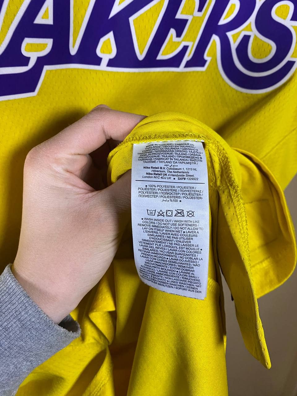 NBA × Nike 🏀 Los Angeles Lakers Jersey – Yellow / Purple Accents (#6) Size US M / EU 48-50 / 2 - 5 Thumbnail