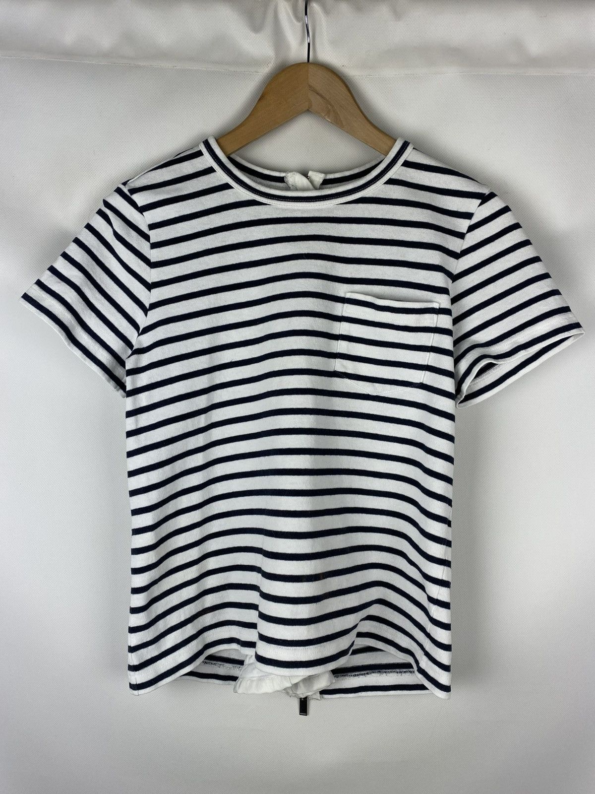Japanese Brand × Sacai Sacai ladies striped back zip chest pocket t shirt size 3 Size L / US 10 / IT 46 - 1 Thumbnail