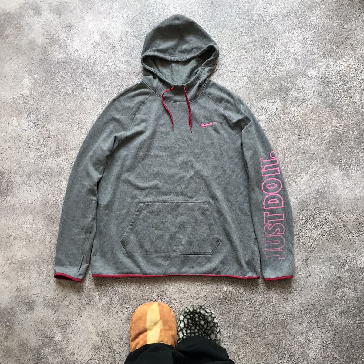 Vintage Vintage Nike Swoosh Hoodie Y2K Streetwear Faded Grey Slim XL Size XL / US 12-14 / IT 48-50 - 1 Thumbnail