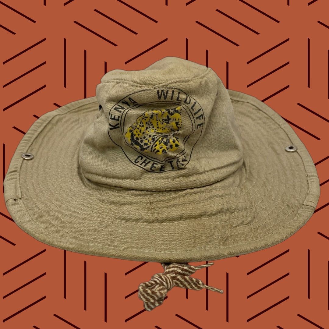 Vintage VINTAGE Khaki Cotton Safari Boonie Hat Men N/S/M Cheetah Wildlife 80s 90s Casual Size ONE SIZE - 1 Thumbnail