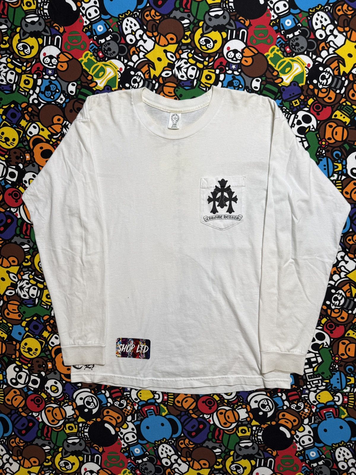 Chrome Hearts Chrome Hearts White Blue Triple Cross Longsleeve T