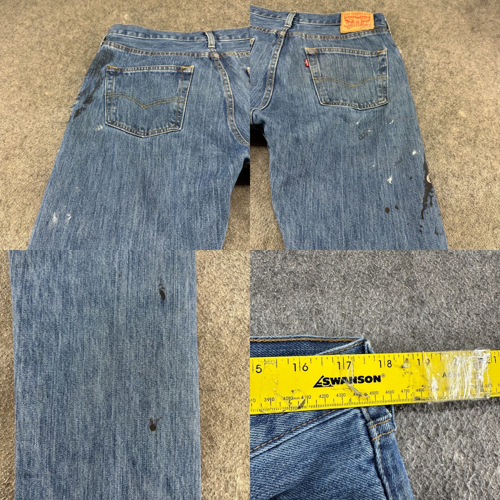 Levi's VINTAGE Levi's 501 Jeans Mens 34x36 Blue Straight Regular Distressed Light Wash Size US 34 / EU 50 - 9 Thumbnail
