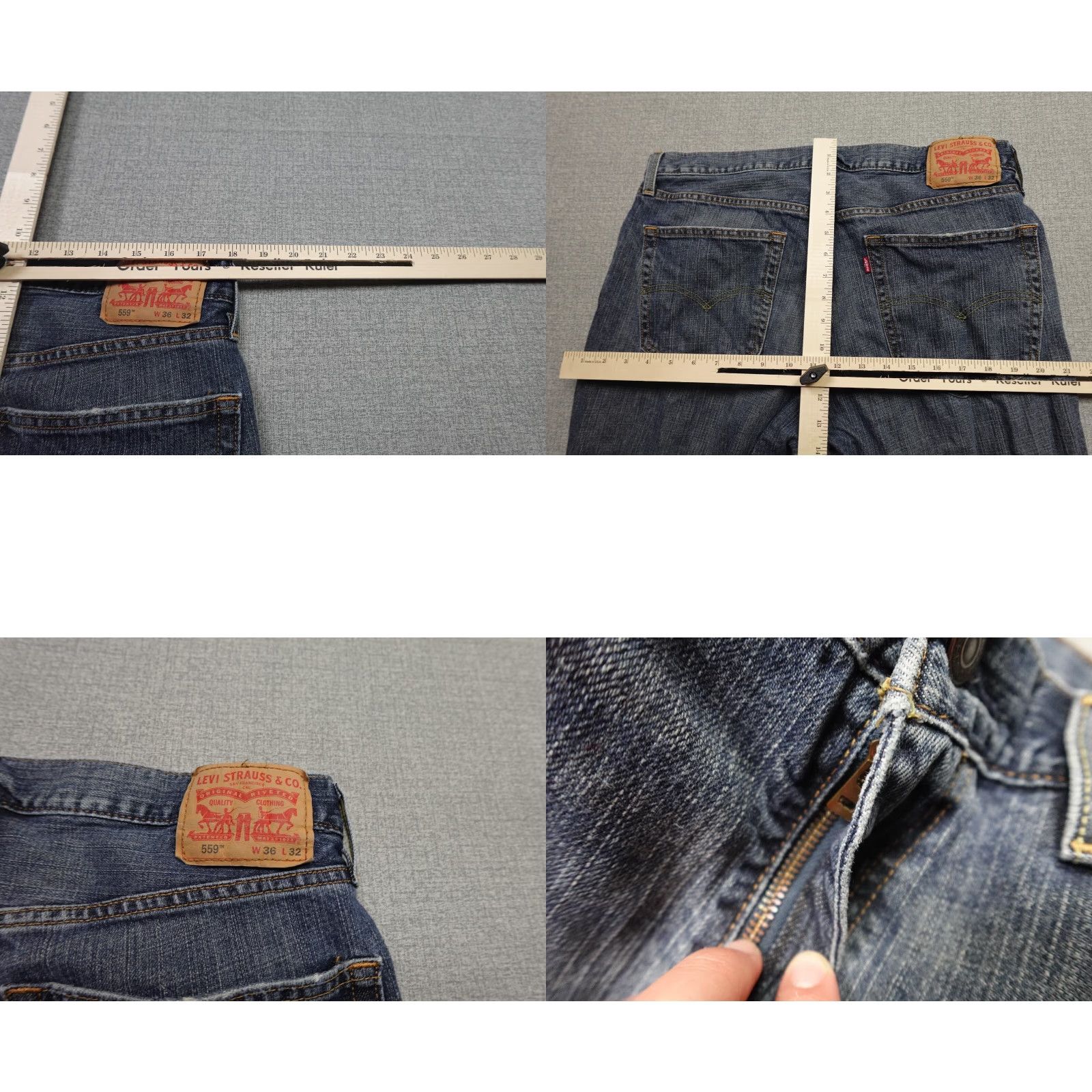 Levi's Levi's 559 Jeans Mens 36x30 Blue Relaxed Straight Denim 100% Cotton Regular Waist 5-Pocket USA 90s Theme Mens Size US 36 / EU 52 - 8 Thumbnail