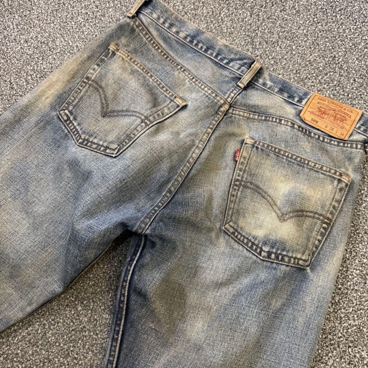 If Six Was Nine 🔥🇯🇵 Vintage Japanese Levis 505 Distressed Denim Size US 36 / EU 52 - 9 Thumbnail