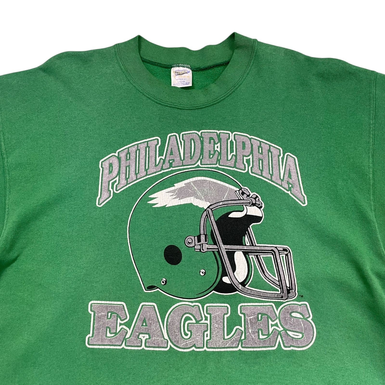 NFL VTG 90s PHILADELPHIA EAGLES TRENCH SWEATSHIRT KELLY GREEN Size US L / EU 52-54 / 3 - 2 Thumbnail