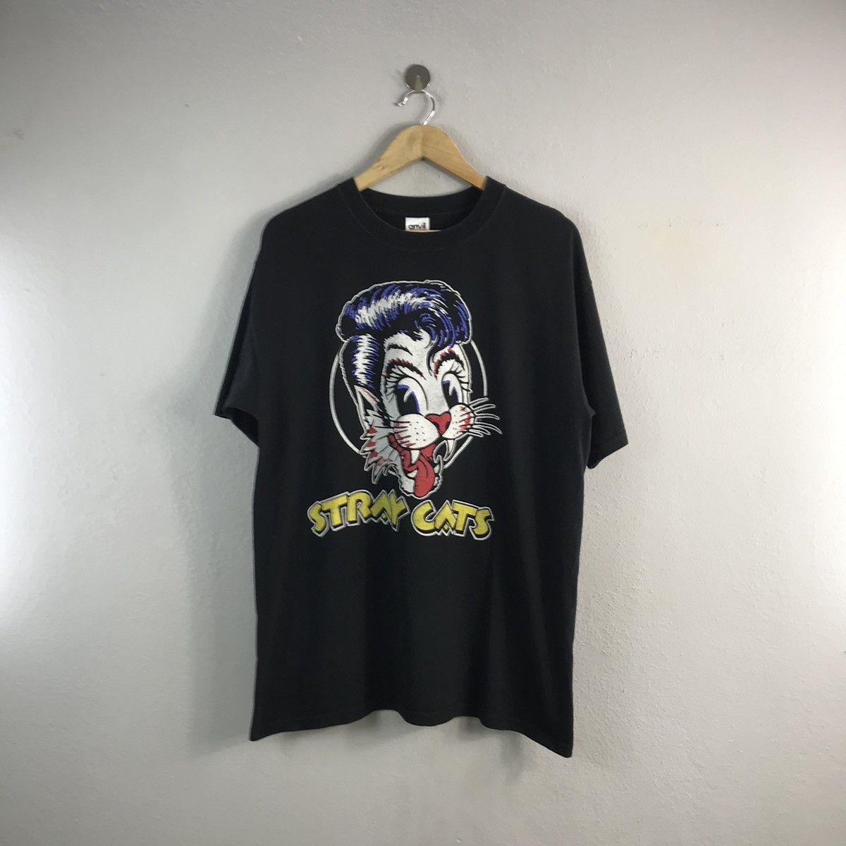 Vintage Stray Cats Rockabilly Brian Setzer Concert Band Tees