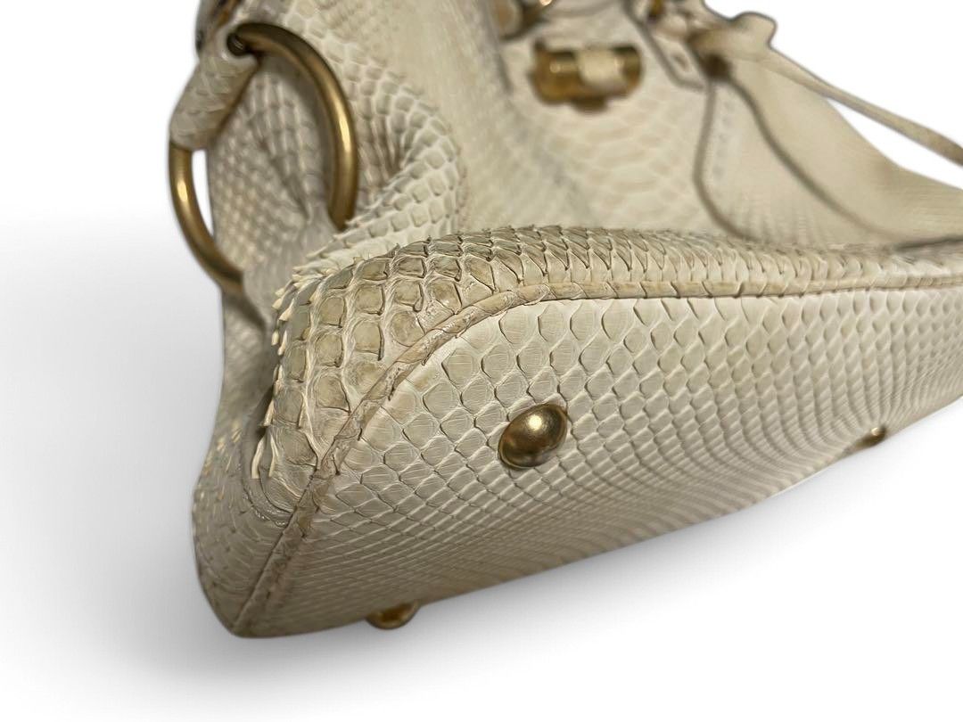 Yves Saint Laurent Yves Saint Laurent - Muse Handbag Leather Python YSL Size ONE SIZE - 6 Thumbnail