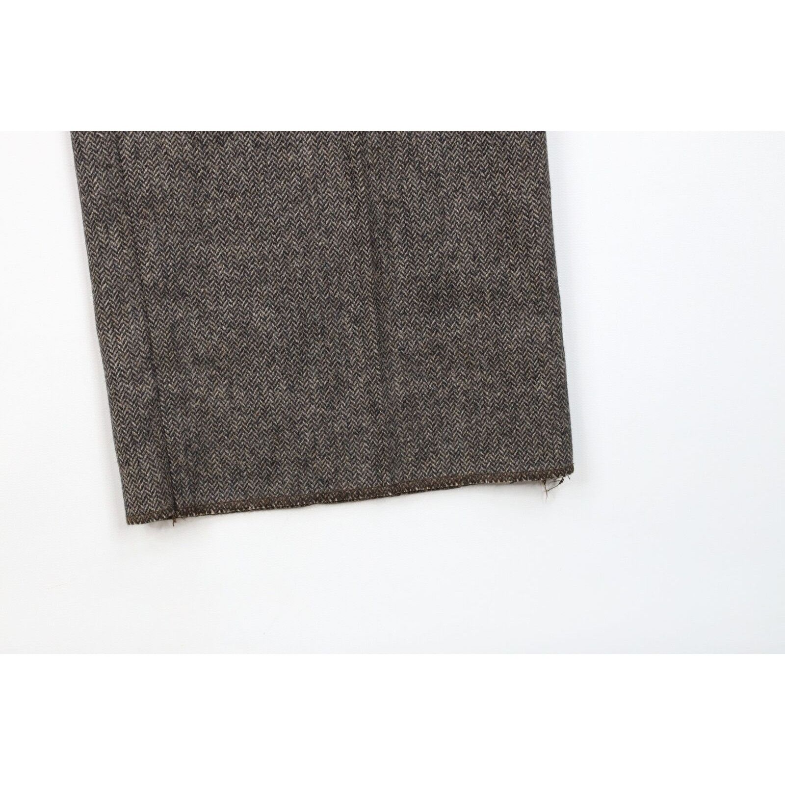 Ralph Lauren × Vintage Vintage 80s Ralph Lauren Unhemmed Wool Herringbone Pants Size US 30 / EU 46 - 5 Thumbnail