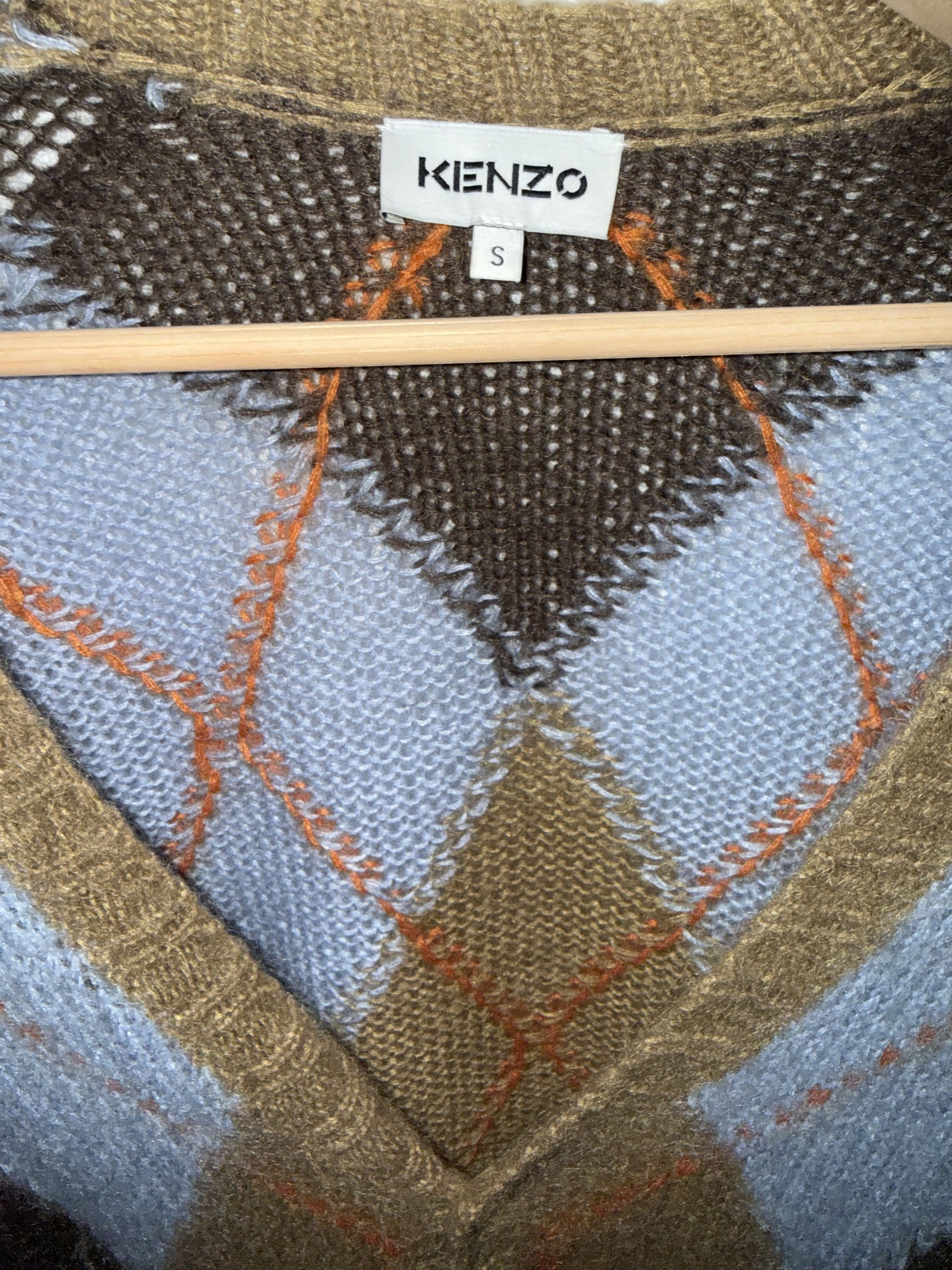 Kenzo Kenzo Argyle Mohair Cardigan Sweater - Men's S Size US S / EU 44-46 / 1 - 4 Thumbnail