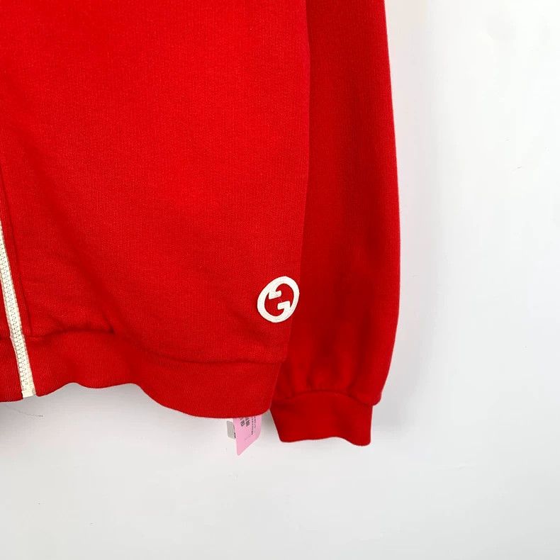 Gucci Gucci Red striped cotton hooded zipper long-sleeved sweatsh Size US XS / EU 42 / 0 - 4 Thumbnail