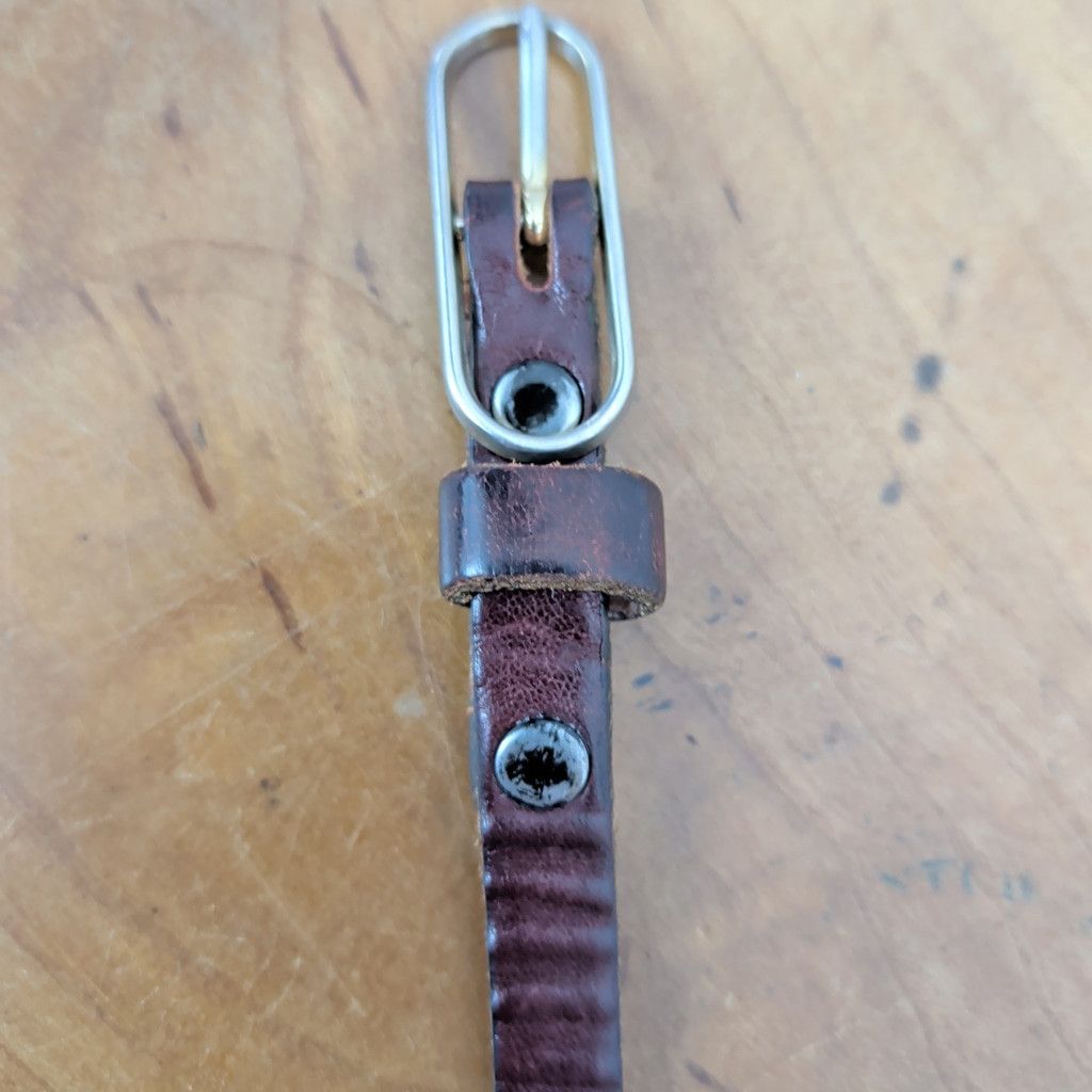 Vintage Vintage Leather Skinny Belt Size 29 Size ONE SIZE - 2 Thumbnail