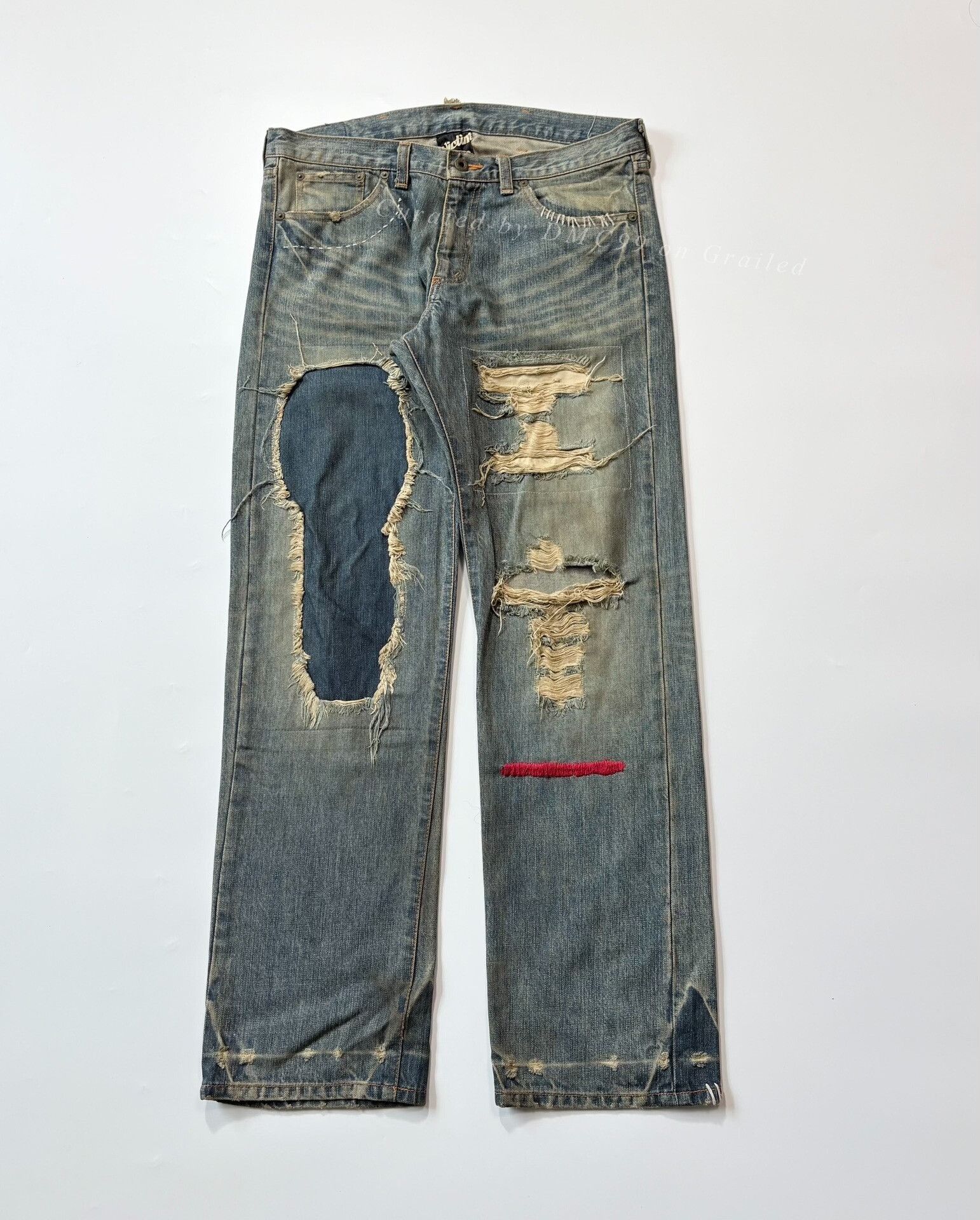 Fashion Victim VICTIM Distressed Patch Washed Jeans Size US 44 / EU 60 - 1 Thumbnail