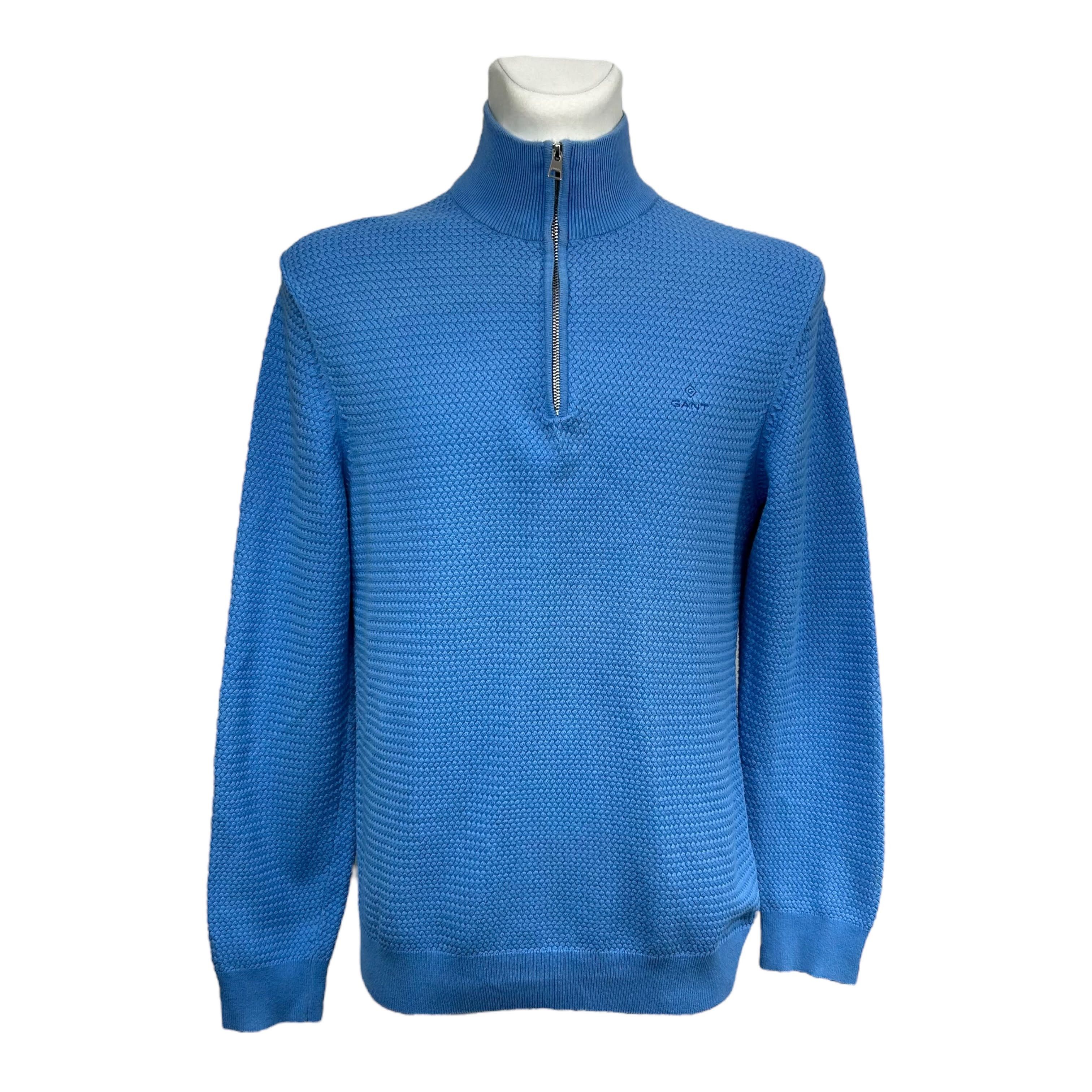 Gant Gant Cotton Knit Blue Half Zip Sweatshirt Sweater M Size US M / EU 48-50 / 2 - 1 Thumbnail
