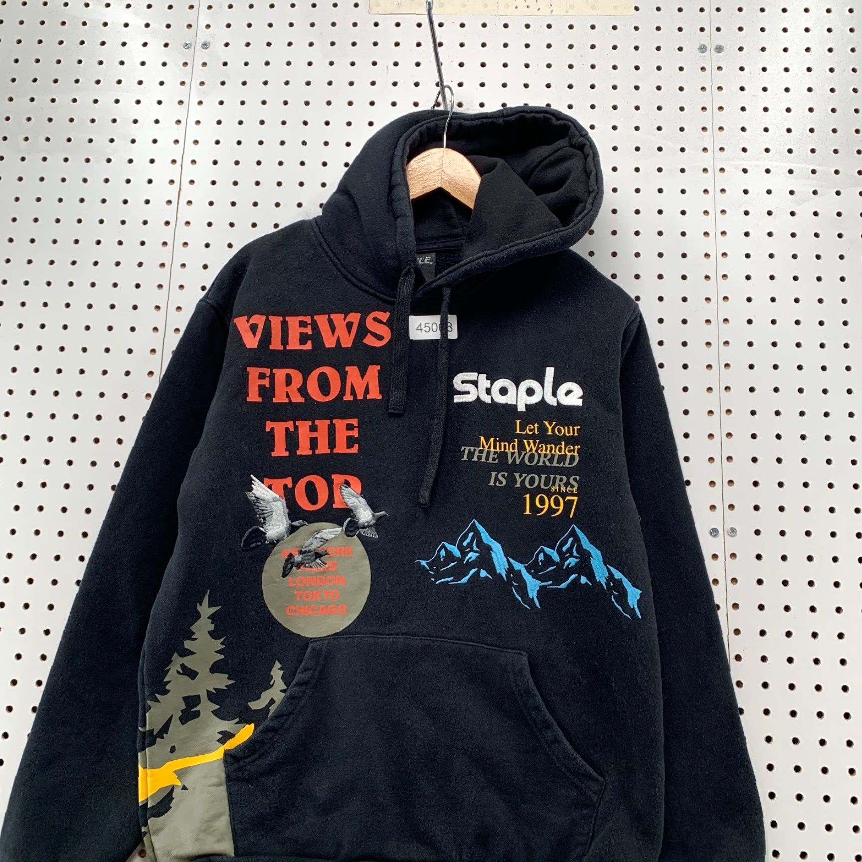 Vintage Staple Pigeon Sweatshirt Mens Medium Hoodie Black All Over Print Hip Hop Streetwear Size US M / EU 48-50 / 2 - 3 Thumbnail