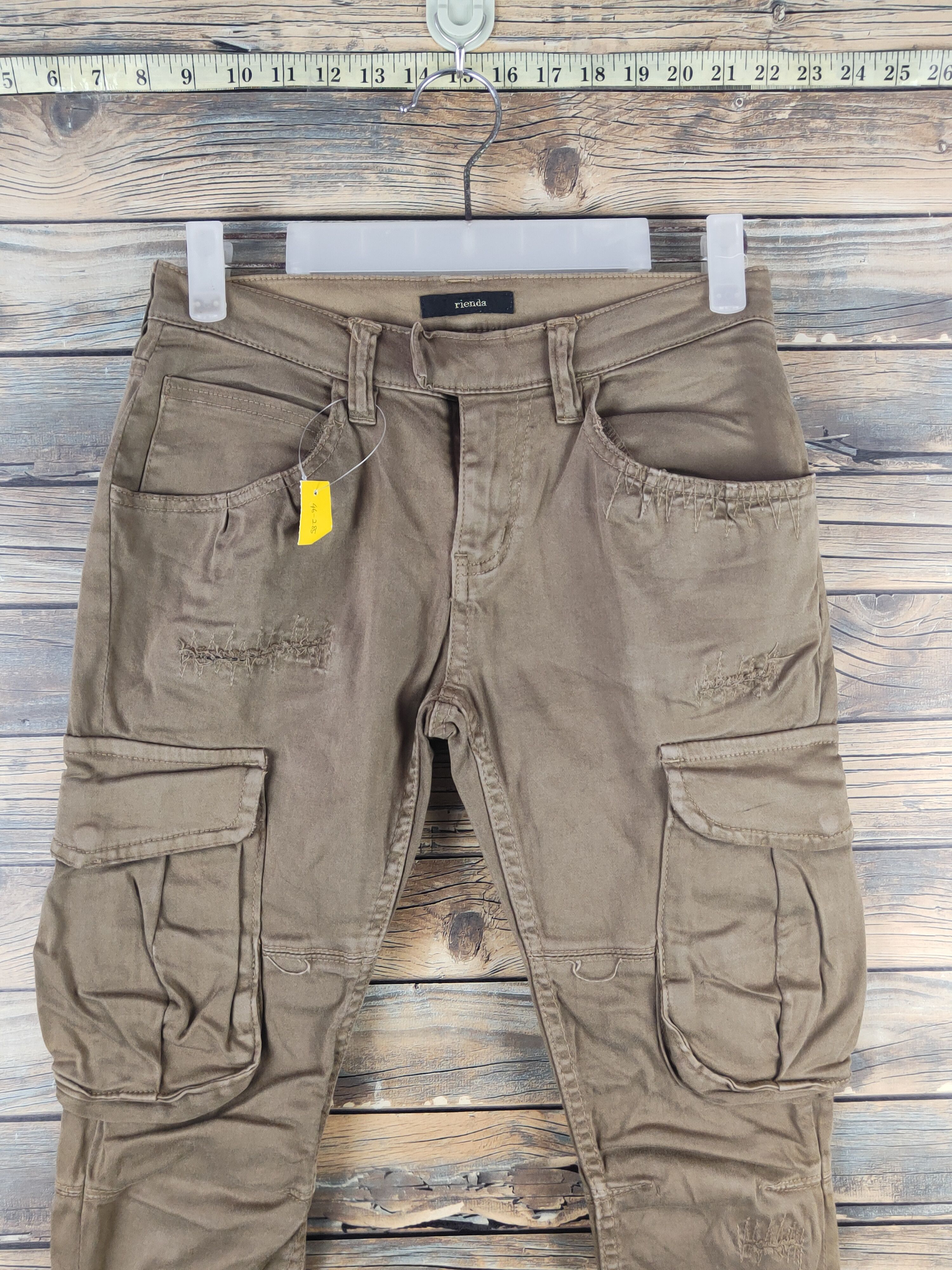 Japanese Brand DL Rienda Beige Multipocket Cargo Pants #46-285T Size 27" / US 4 / IT 40 - 2 Thumbnail