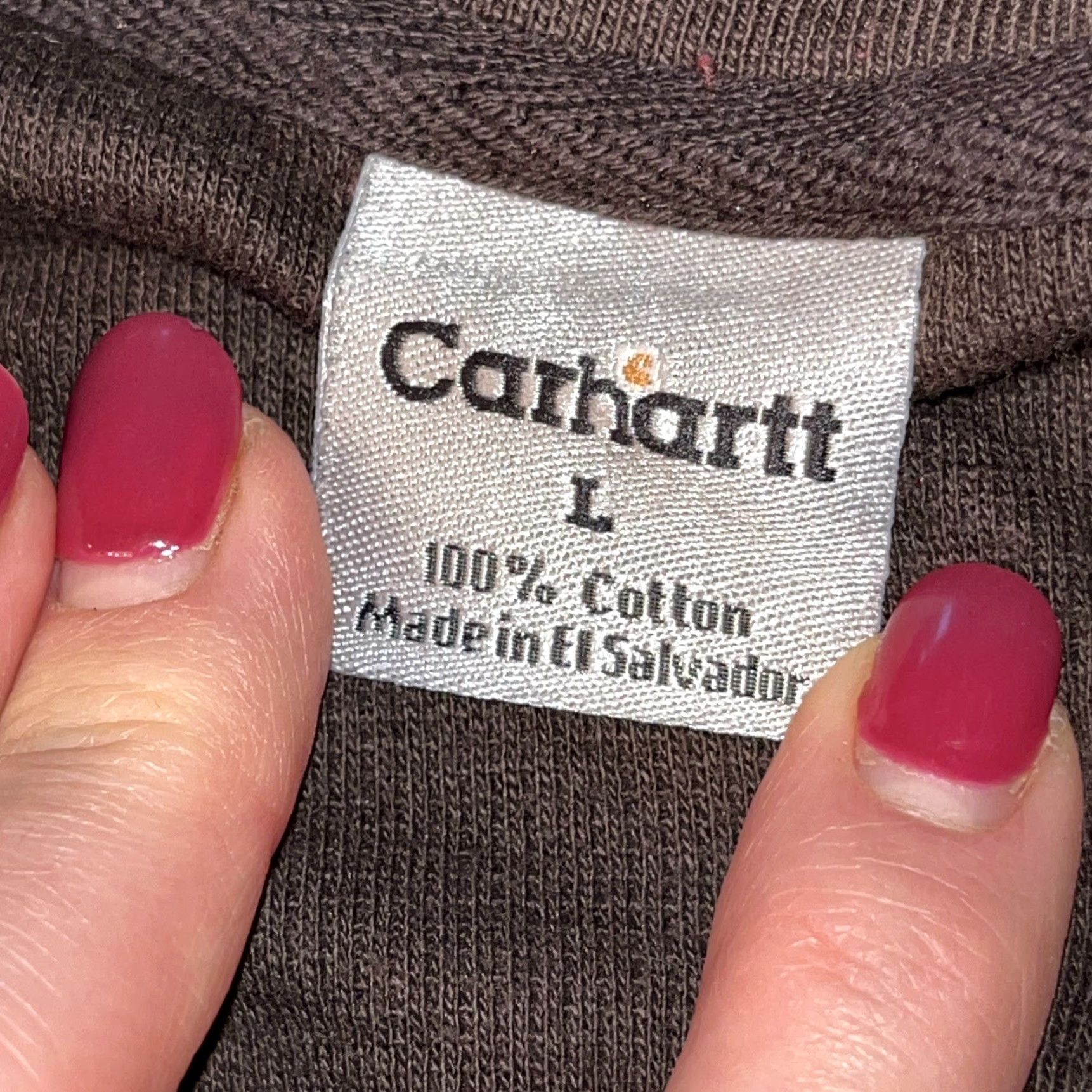 Carhartt VINTAGE? No, not vintage; just CARHARTT BROWN Thermal Knit SHIRT Quarter Zip Long Sleeves Pocket LARGE Mens Lg Size US L / EU 52-54 / 3 - 3 Thumbnail
