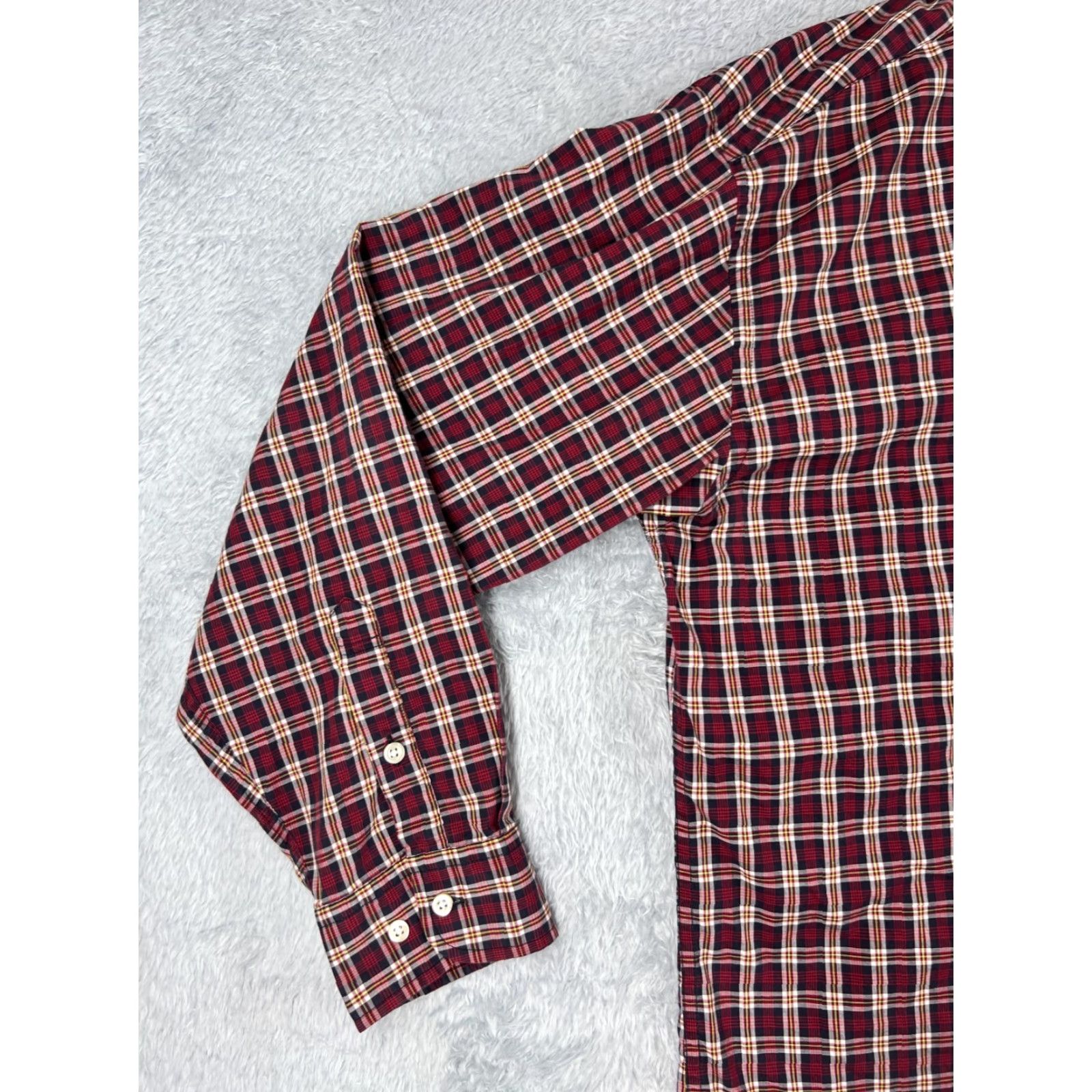 Tommy Hilfiger Tommy Hilfiger Shirt Mens XL Red Plaid Button-Down Long Sleeve Pocket Logo Embroidered Cotton Casual Size US XL / EU 56 / 4 - 3 Thumbnail