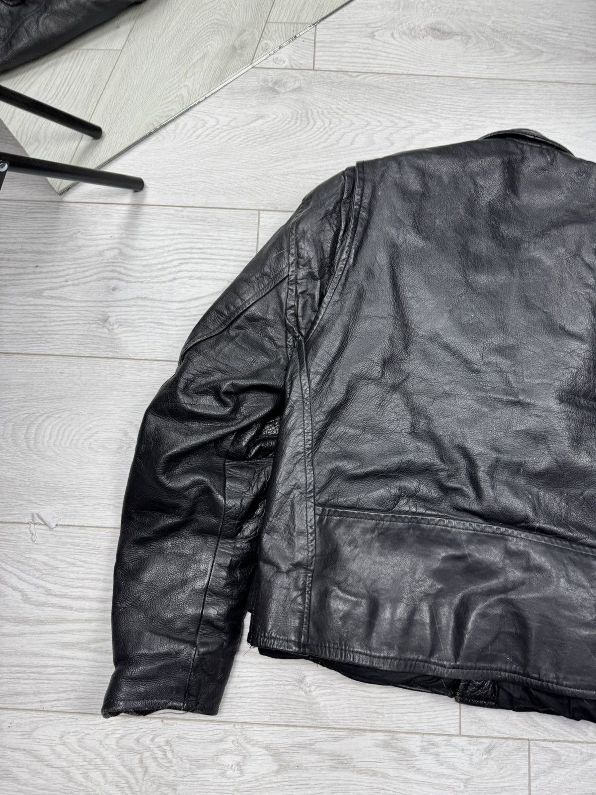 Genuine Leather Vintage distressed Black ramones biker leather jacket Size US S / EU 44-46 / 1 - 9 Thumbnail