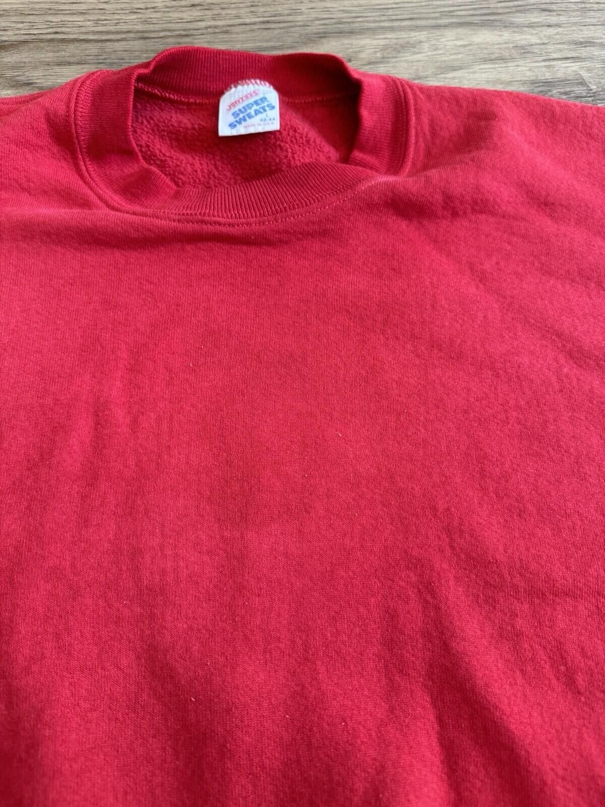 Jerzees Vintage 80s 90s Jerzees Super Sweats Red Crewneck Sweater Size US L / EU 52-54 / 3 - 2 Thumbnail