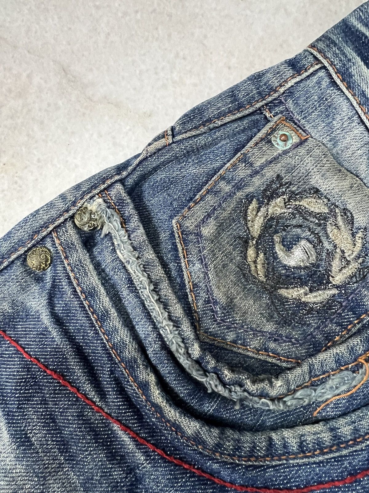 If Six Was Nine × Japanese Brand × Le Grande Bleu (L.G.B.) 💥Flare💥 Crazy 90’s Style Red Pepper Denim Size US 31 - 8 Thumbnail