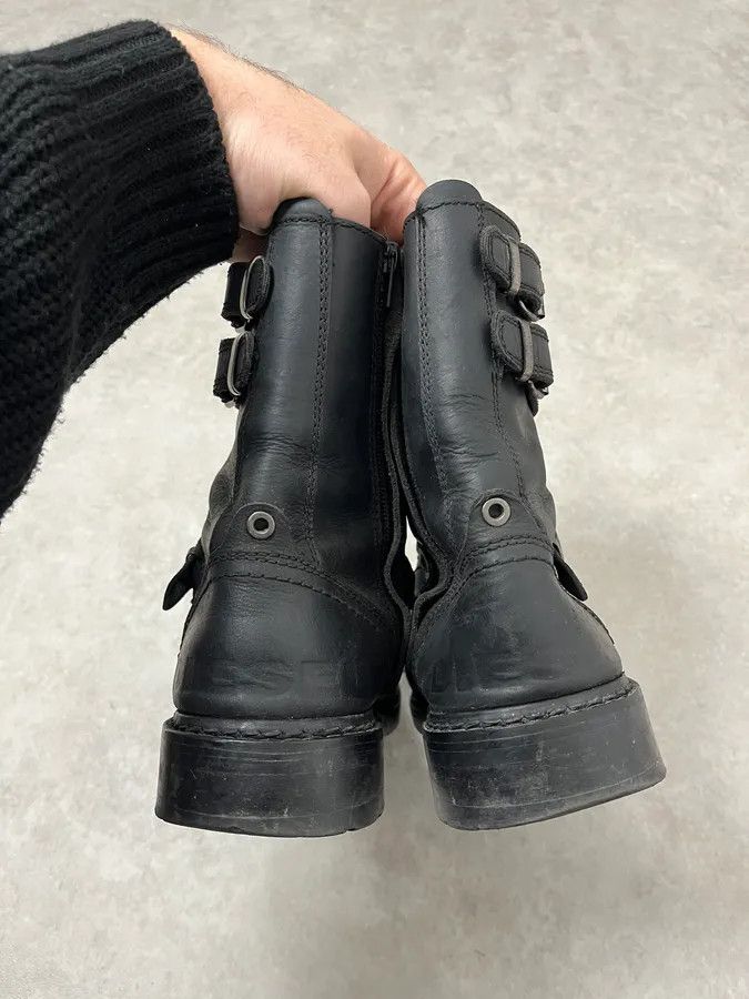 Diesel 2000s Diesel Biker Black Leather Boots Size US 8 / EU 41 - 7 Thumbnail