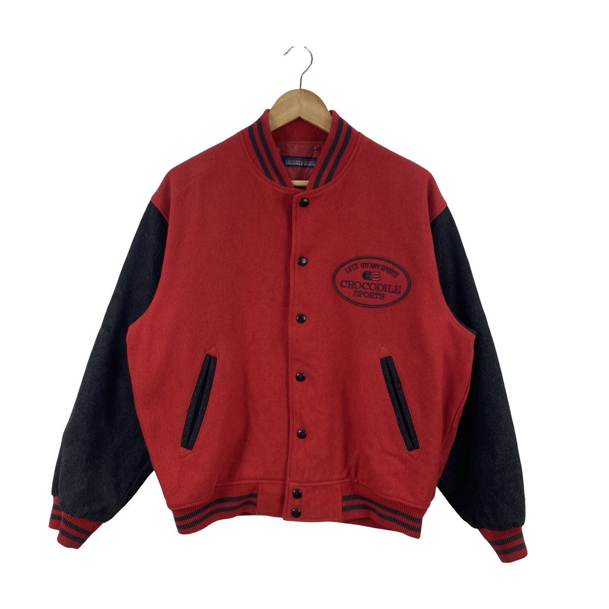 Vintage Vintage CROCODILE SPORTS Varsity Bomber Jacket Snap Button Size US L / EU 52-54 / 3 - 4 Thumbnail