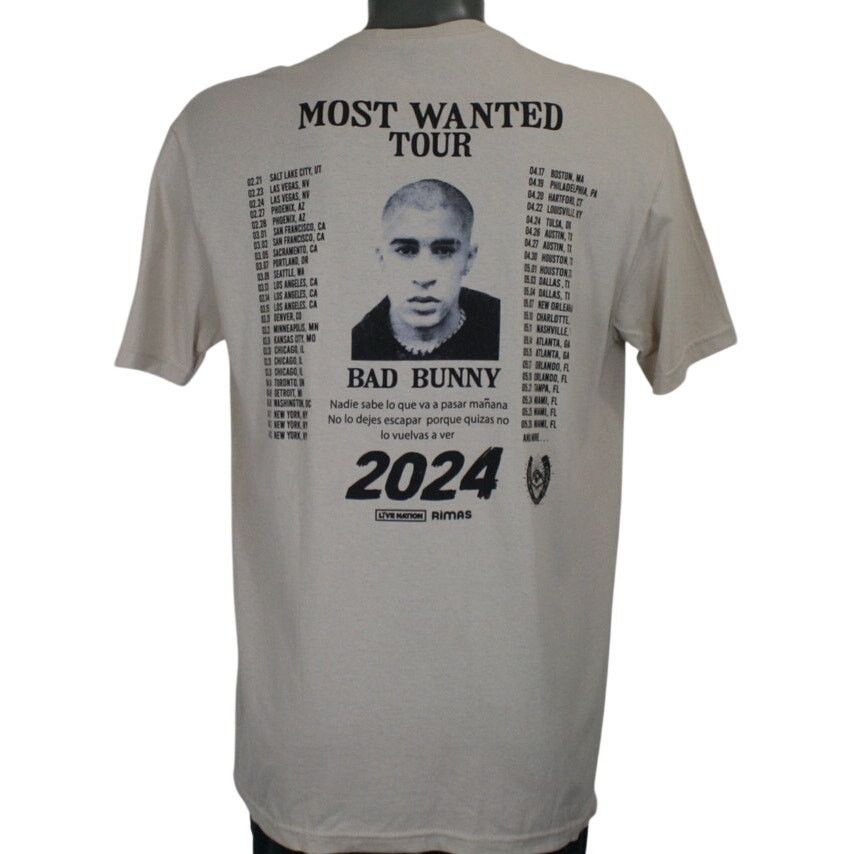Bad Bunny Most Wanted 2024 Monaco Benito Concert Tour Shirt