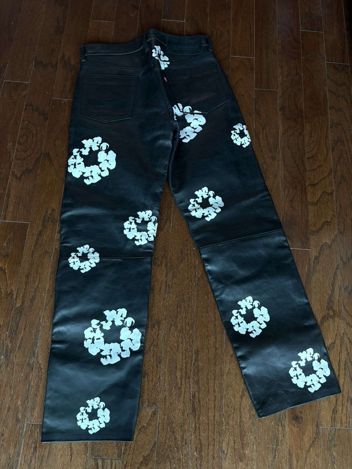 DENIM TEARS Denim Tears Leather Black Cotton Wreath Pants Size US 32 / EU 48 - 4 Thumbnail