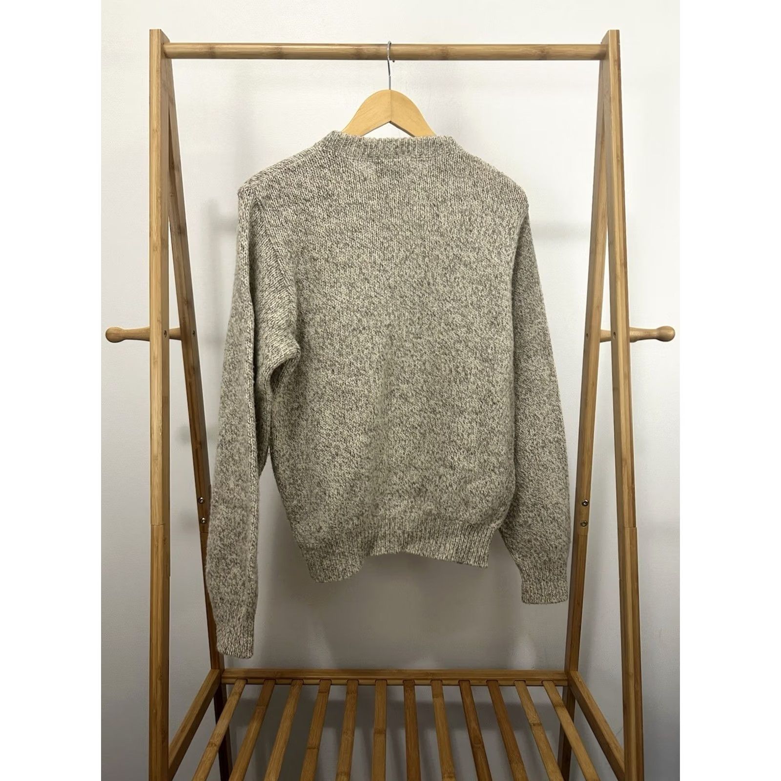 Lands' End VINTAGE Lands End Womens Tan Wool Ribbed Collar Crewneck Sweater Size XL Size XL / US 12-14 / IT 48-50 - 2 Thumbnail