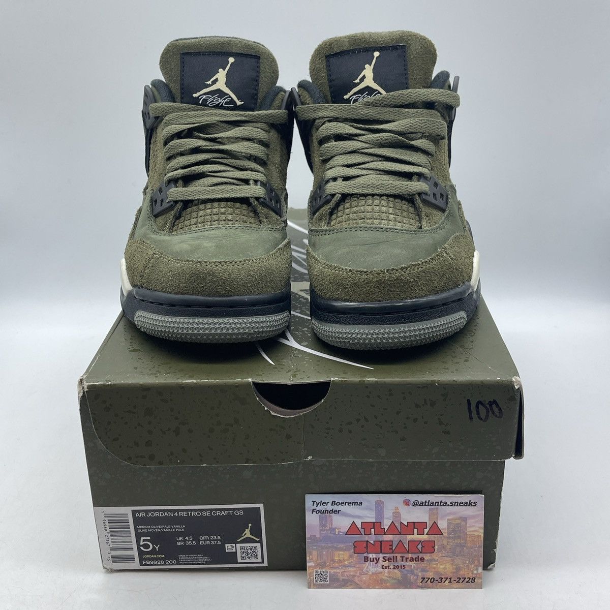 Jordan Brand Air Jordan 4 olive Size US 5 / EU 37 - 2 Thumbnail