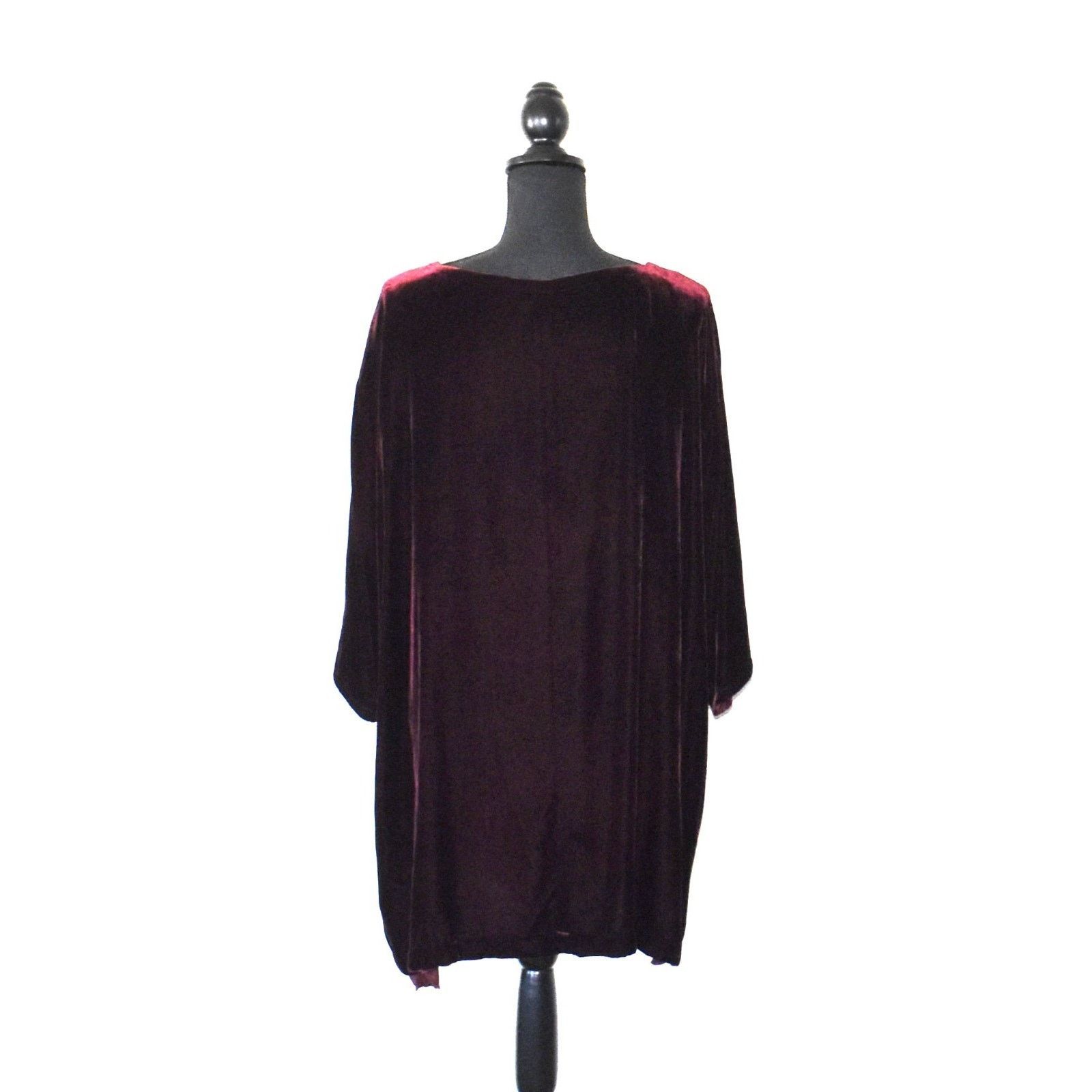 Eileen Fisher EILEEN FISHER Velvet Bateau Neck Hi Low Hem Tunic Size XL Size XL / US 12-14 / IT 48-50 - 4 Thumbnail