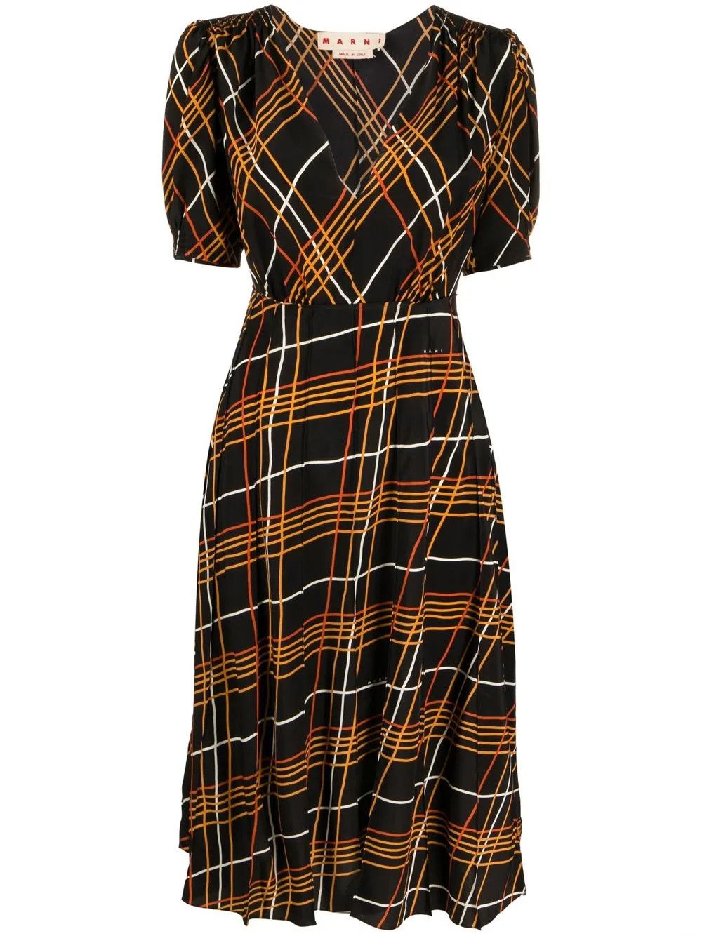 Marni o1y1025 Midi Dress in Multicolor Size XS / US 0-2 / IT 36-38 - 1 Thumbnail