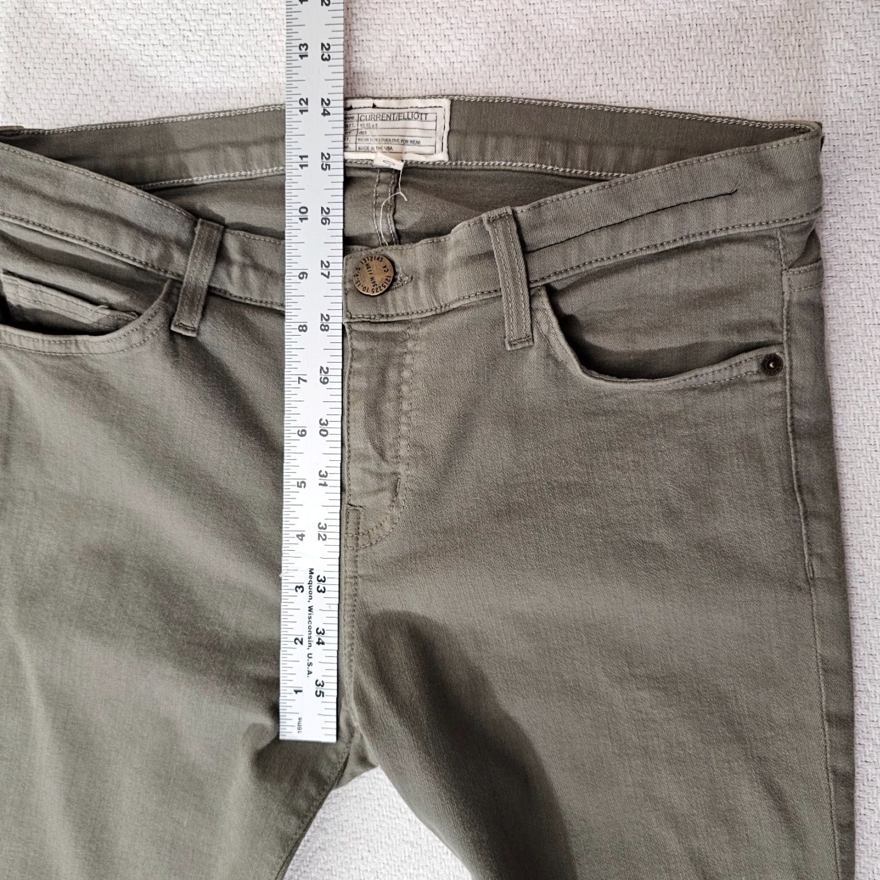 Vintage Current/Elliott Jeans Womens 30 Green Denim Ankle Skinny Mid Rise Zip Stars Size 30" / US 8 / IT 44 - 6 Thumbnail