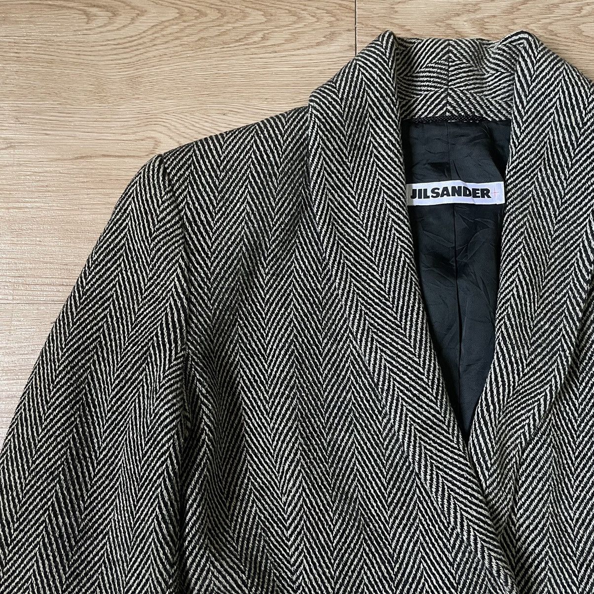 Jil Sander 🇩🇪RARE 80s Women’s Jil Sander Wool Herringbone Cropped Blazer Size US XS / EU 42 / 0 - 6 Thumbnail