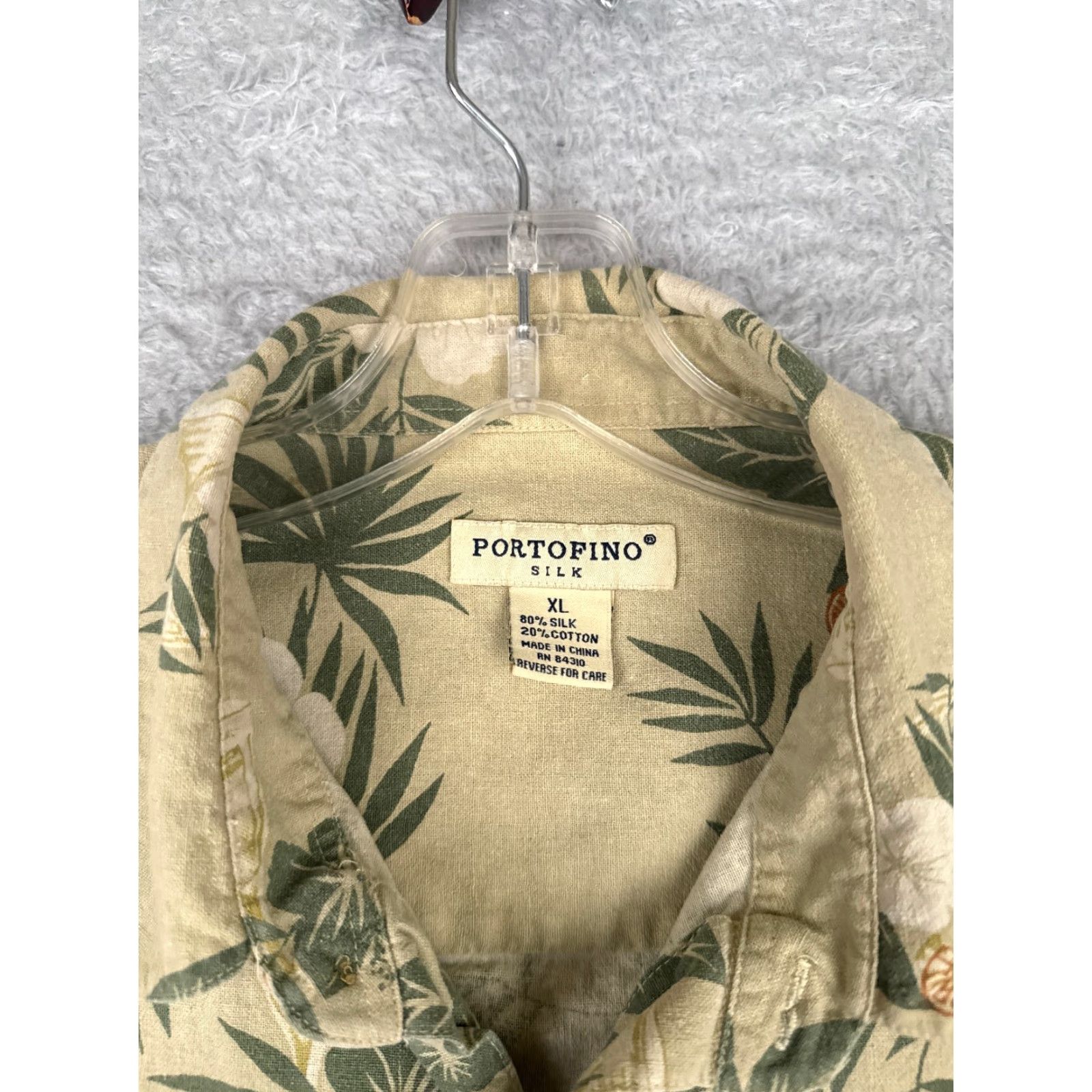 Vintage Portofino Shirt Portofino Shirt Hawaiian Shirt Extra Large Green Floral Cocktail Silk Blend Button-Up Men’s Shirt Aloha Hawaiian Floral Size US XL / EU 56 / 4 - 7 Thumbnail