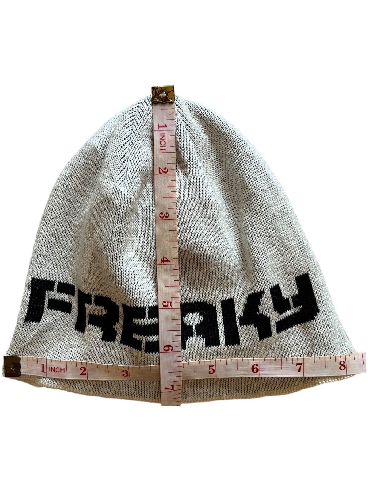 Japanese Brand Hype Vintage Freaky Spell Out Grey Beanie Size ONE SIZE - 5 Thumbnail