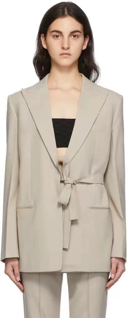 Helmut Lang Helmut Lang size 4A light beige wool blend suit jacket with Size XL / US 12-14 / IT 48-50 - 4 Thumbnail