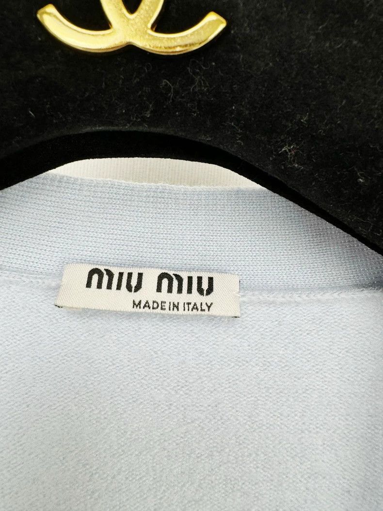 Prada Miu Miu Beaded Cardigan in Light Blue -2505 Size M / US 6-8 / IT 42-44 - 2 Thumbnail