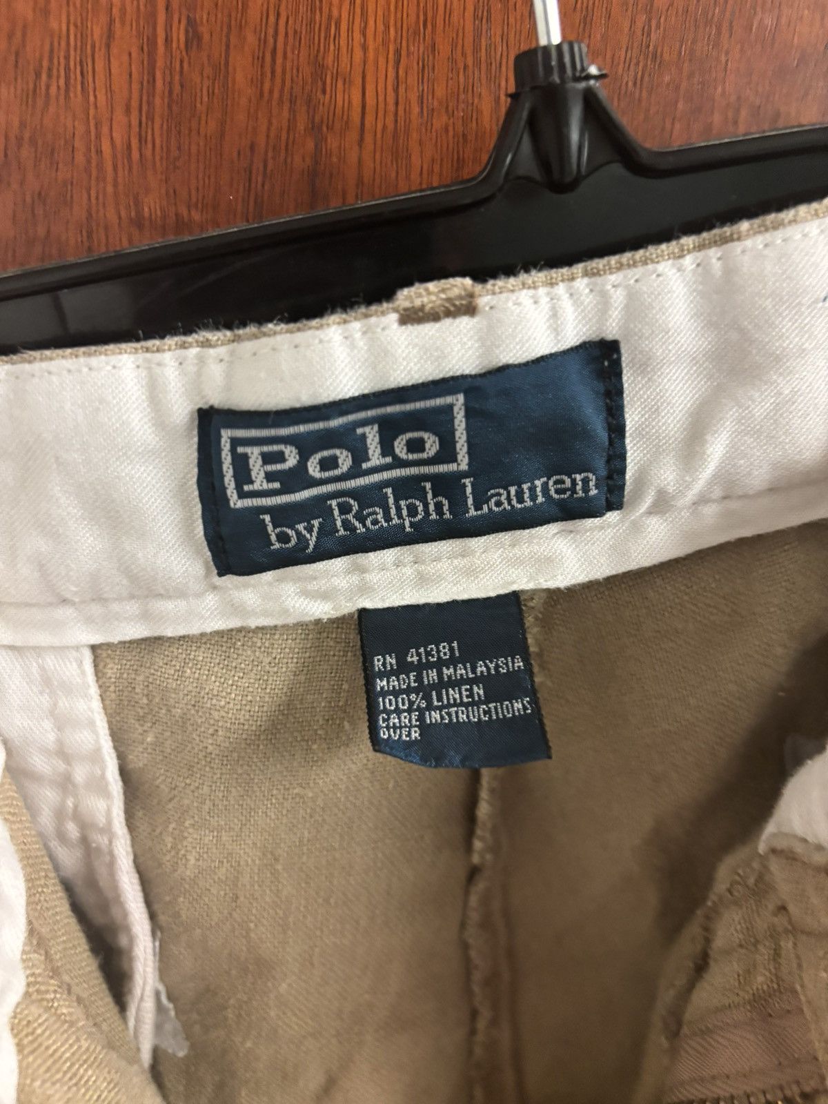 Polo Ralph Lauren 34x32 beige 100% linen trouser Size US 34 / EU 50 - 3 Thumbnail
