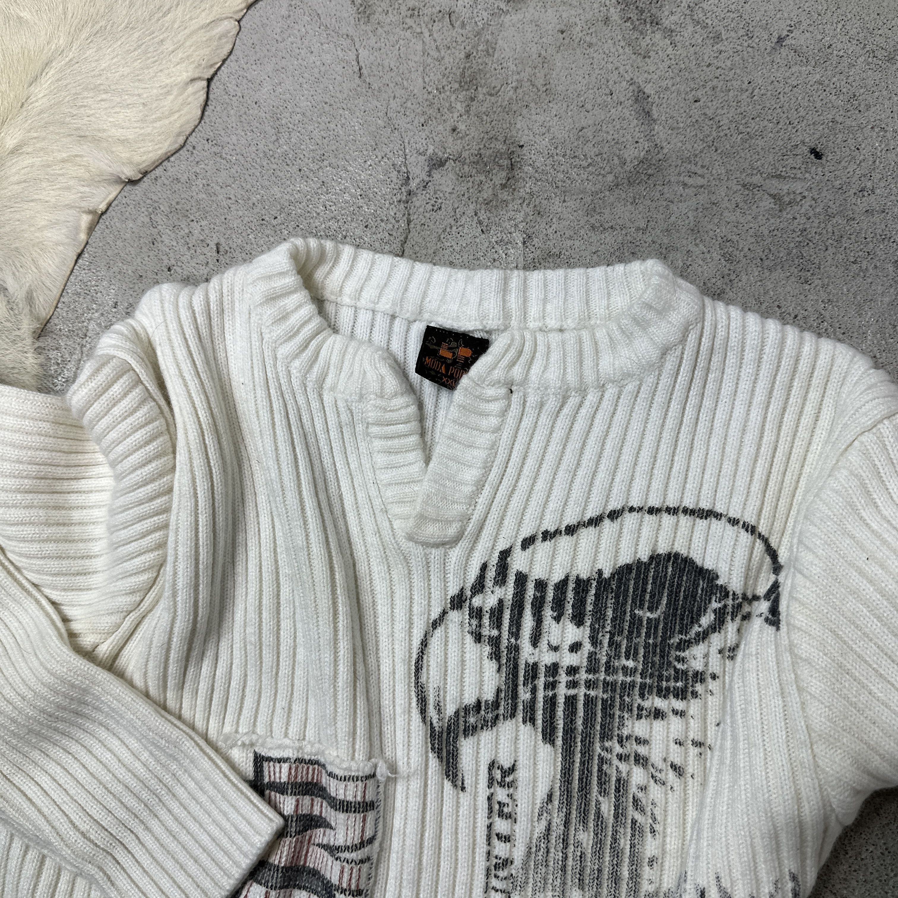 Vintage Vintage Streetwear Skater Ribbed Printed Sweater Y2K Size US L / EU 52-54 / 3 - 4 Thumbnail