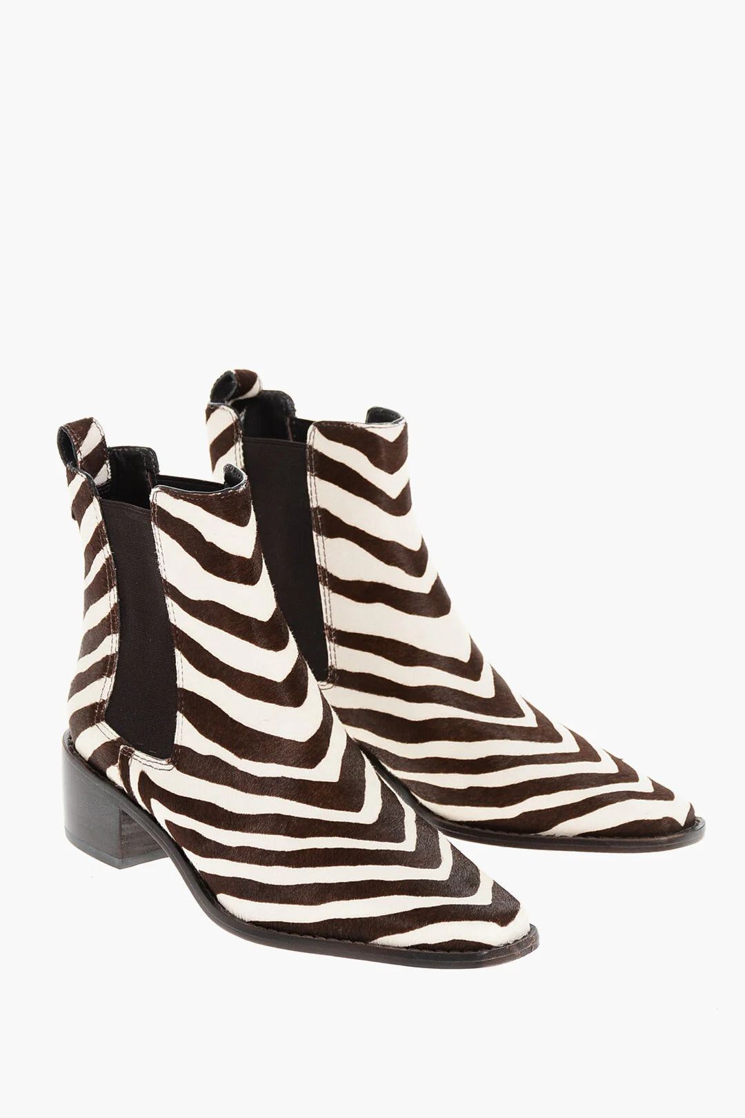 Tory Burch og1mm0426 Haircalf Chelsea Ankle Boots in Brown Size US 6.5 / IT 36.5 - 3 Thumbnail