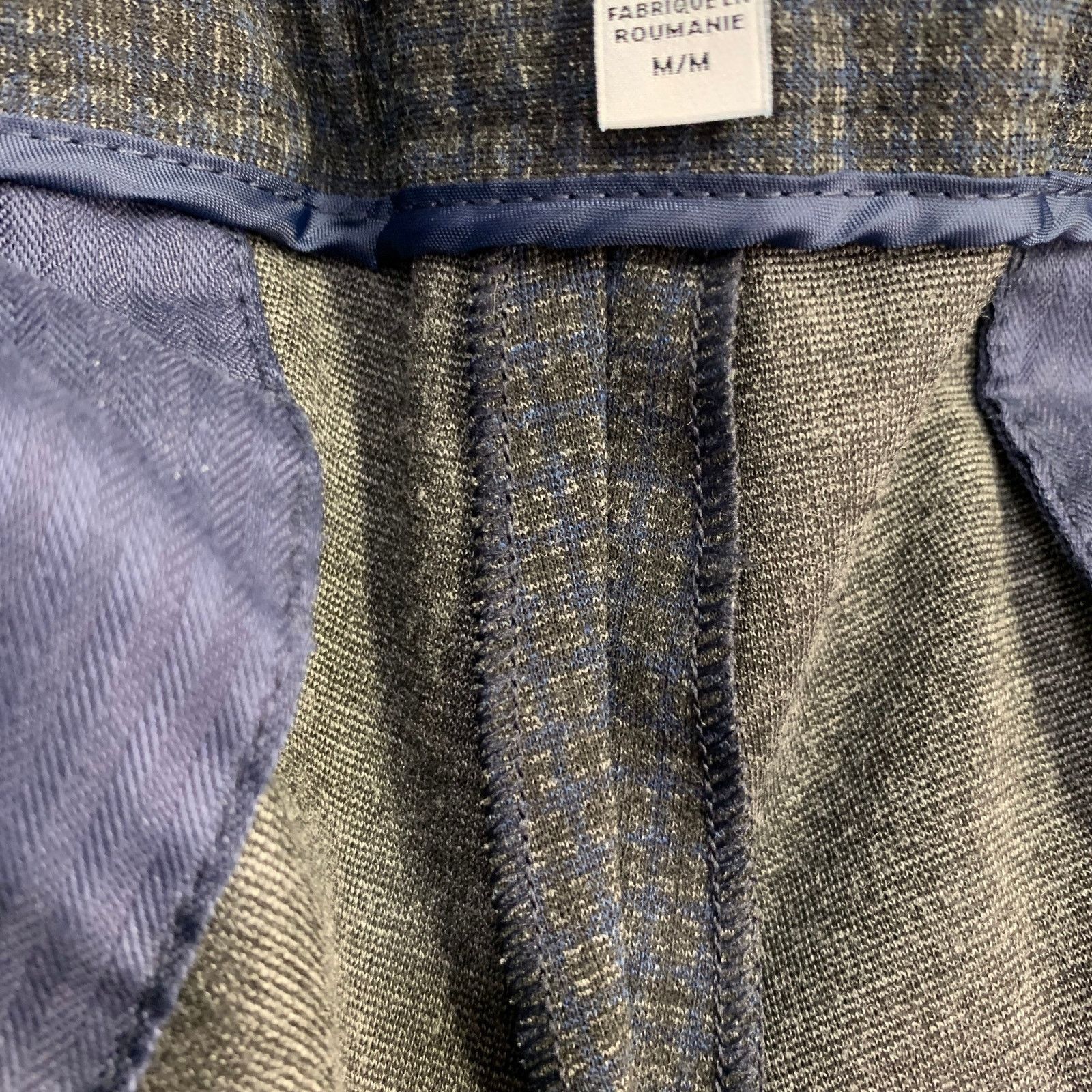 Other NOMINEE Grey Navy Checkered Viscose Drawstring Casual Pants Size US 34 / EU 50 - 7 Thumbnail