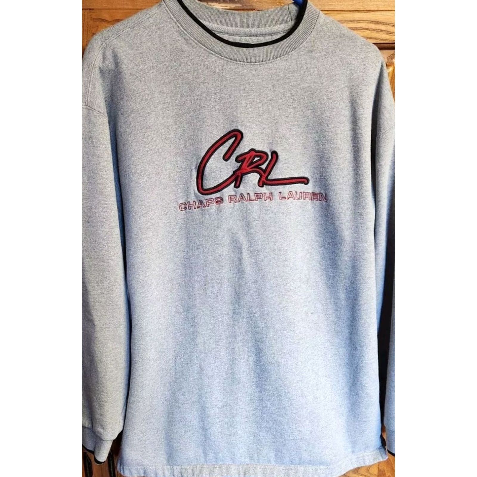 Ralph Lauren VINTAGE CHAPS RALPH LAUREN Sweatshirt Mens M Medium Gray RL Logo Embroidered Pullover Crew Neck 90s Classic Retro Graphic Print Slim fit Size US M / EU 48-50 / 2 - 4 Thumbnail