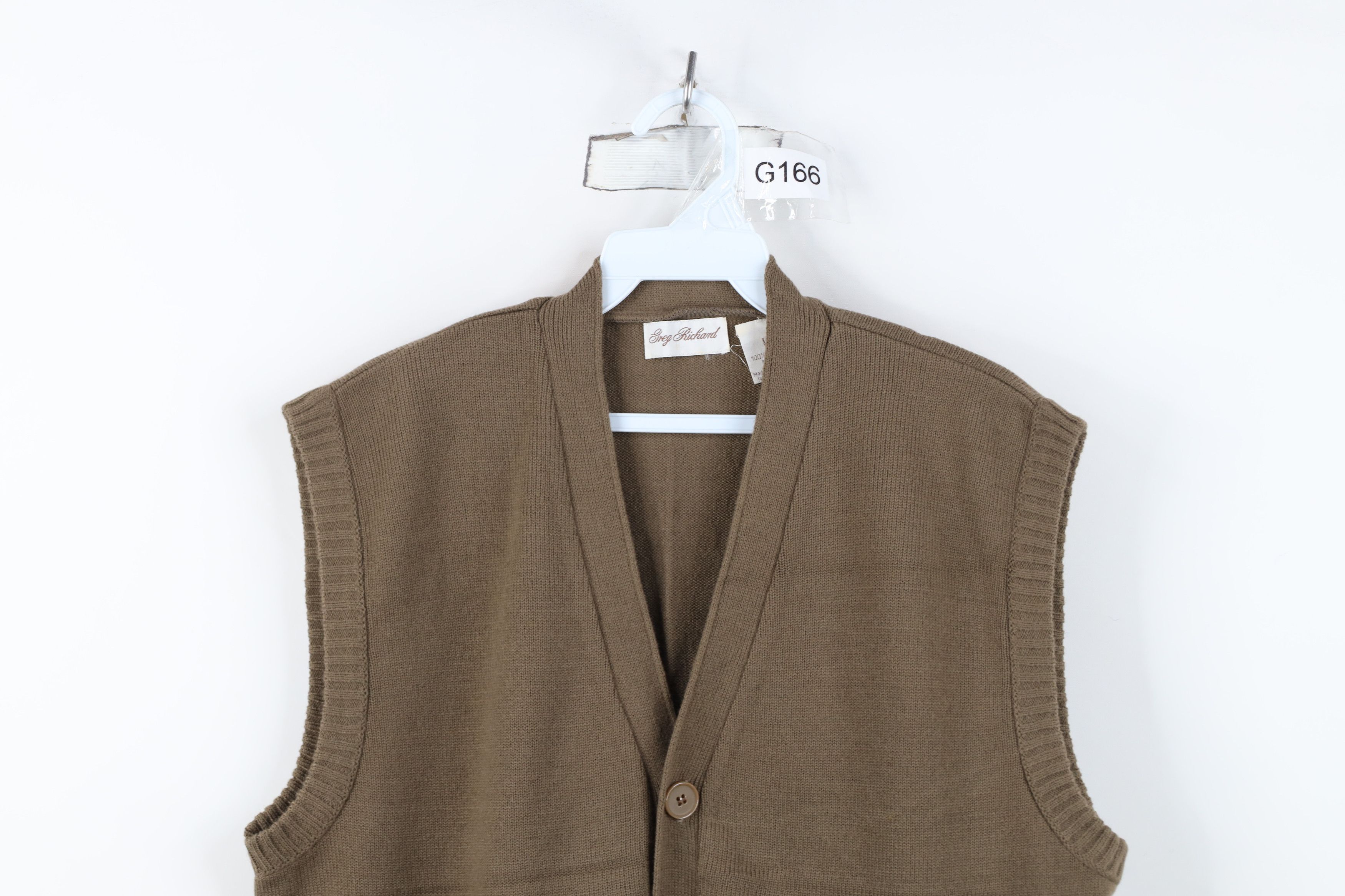 Vintage Vintage 70s Streetwear Soft Ribbed Knit Sweater Vest Beige Size US L / EU 52-54 / 3 - 2 Thumbnail