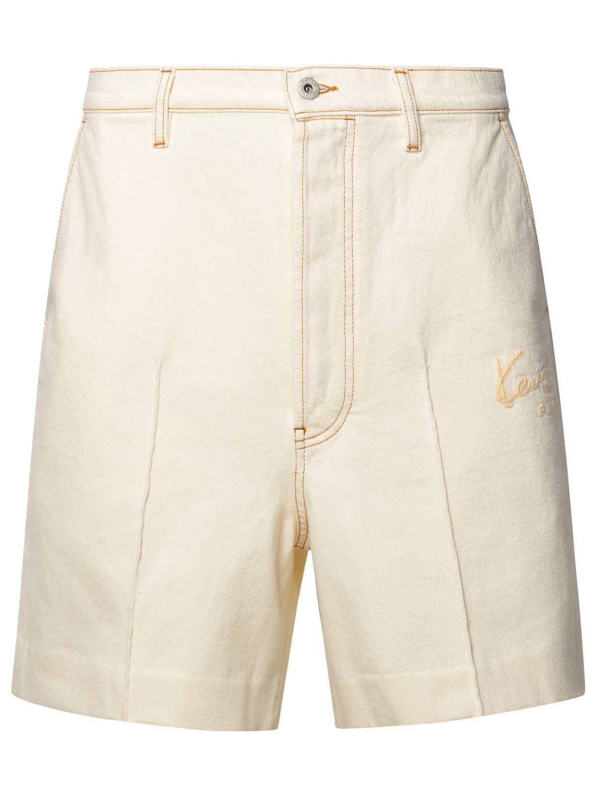 image of Kenzo Beige Cotton Blend Bermuda Shorts, Men's (Size 29)
