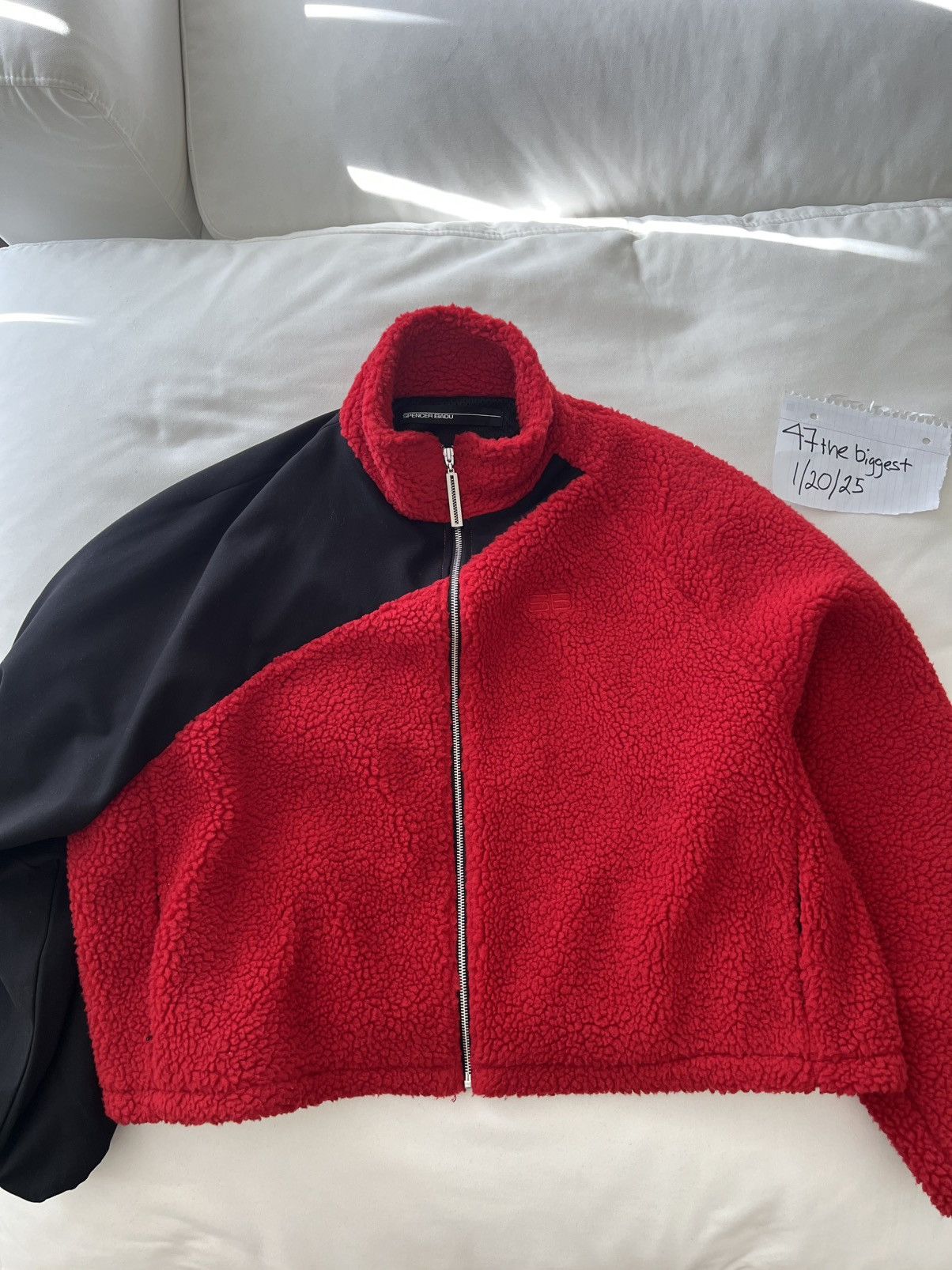 SPENCER BADU Spencer Badu Asymmetrical Fleece (Red & Black) Size US M / EU 48-50 / 2 - 1 Thumbnail