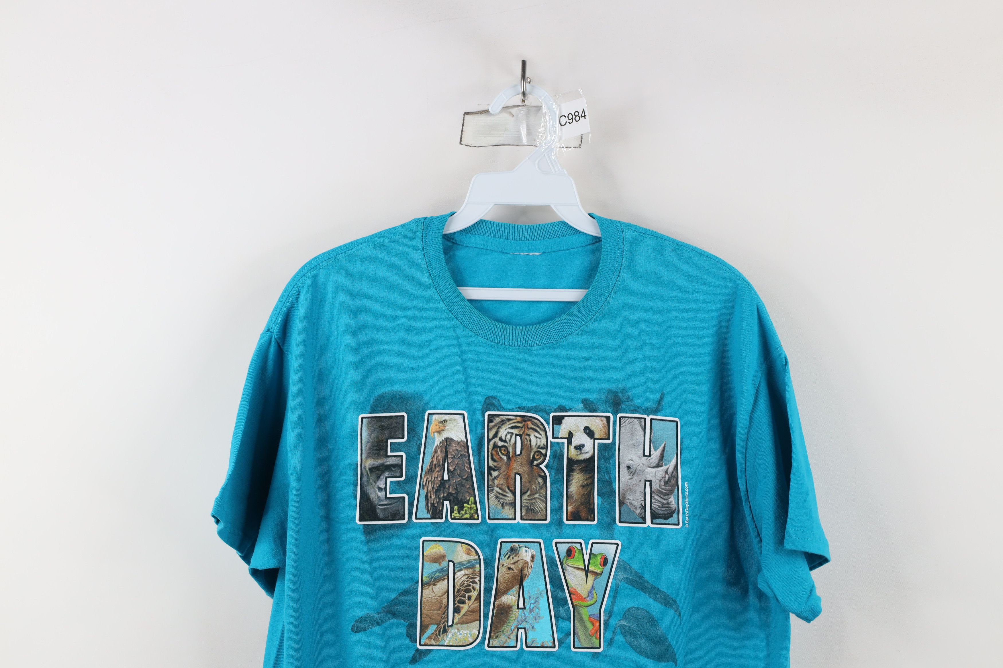Vintage Vintage Y2K Streetwear Spell Out Earth Day T-Shirt Blue Size M / US 6-8 / IT 42-44 - 2 Thumbnail