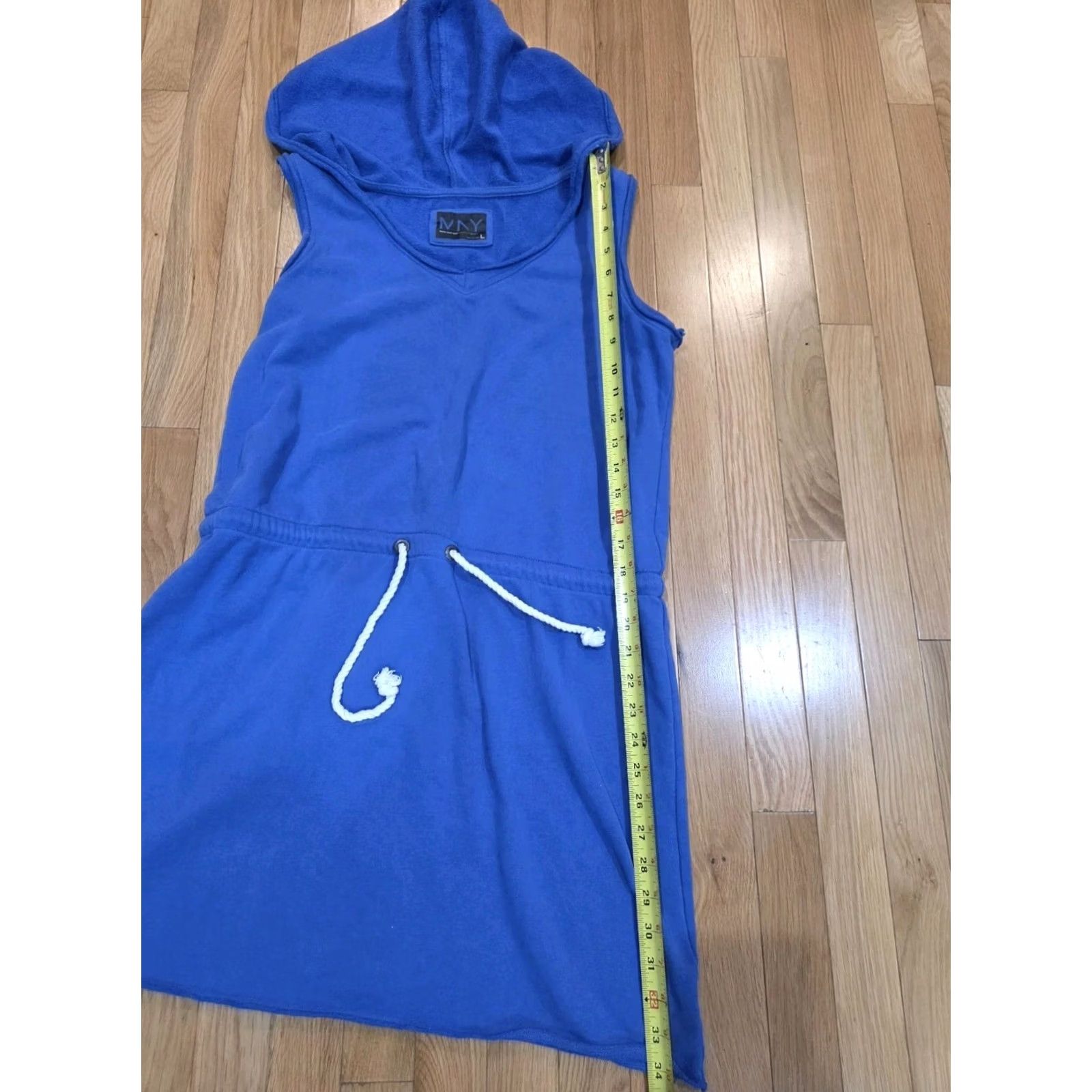 Vintage MARC NEW YORK ANDREW MARC Blue Casual Hoodie Dress Women L Short Dress Sweater Dress Casual Regular Size Size L / US 10 / IT 46 - 4 Thumbnail