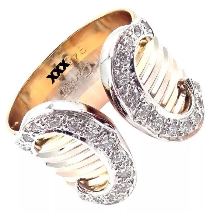 Cartier Cartier Diamond Double C 18k Band Ring Size 52 US 6 Size ONE SIZE - 1 Thumbnail